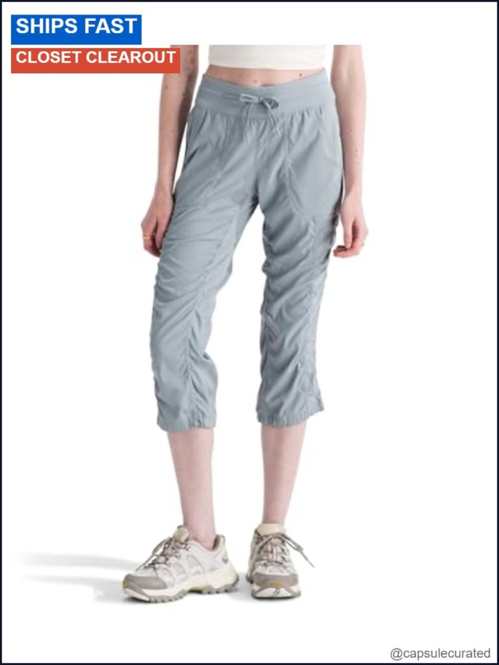 Women's Hiking Capri Leggings with Sun Protection
